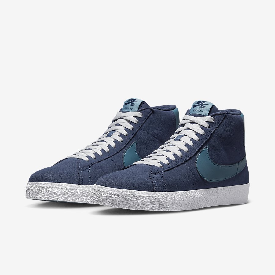 Giày Nike SB Zoom Blazer Mid Nữ Xanh 